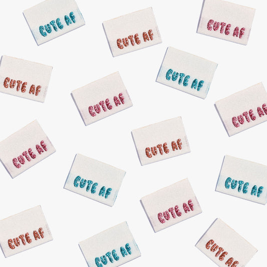 Cute AF! Woven Labels | Case of 6 Units
