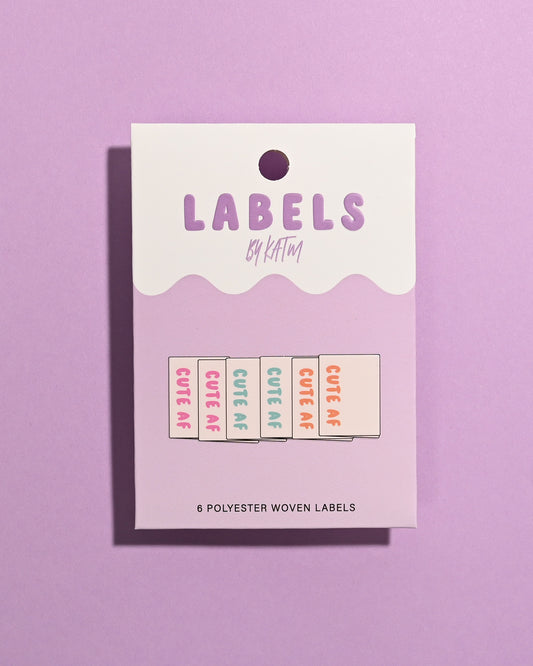 Cute AF! Woven Labels | Case of 6 Units