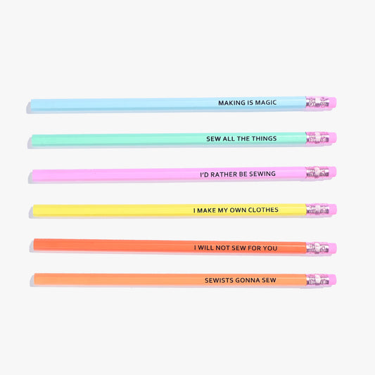 KATM Sewing Themed Pencils | Pack of 6 HB Pencils