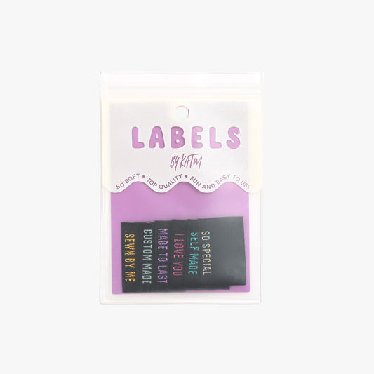 Metallic Side Seam (Black) Woven Labels | Case of 6 units