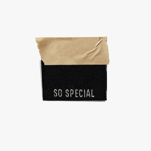 Metallic Side Seam (Black) Woven Labels | Case of 6 units