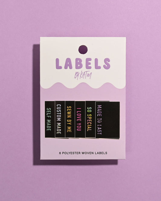 Metallic Side Seam (Black) Woven Labels | Case of 6 units