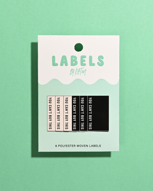 You Can't Buy This (Bk/Cream) Woven Labels | Case of 6 units