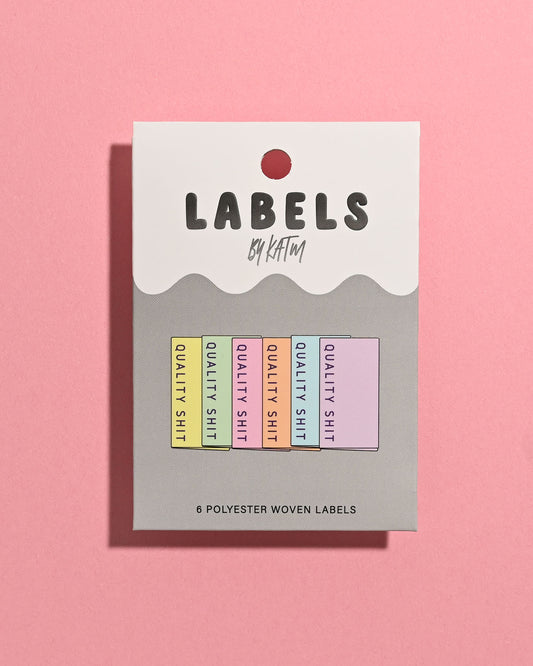 Quality Shit Woven Labels (Pastel) | Case of 6 units
