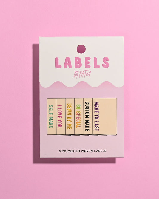 Metallic Side Seam (Cream) Woven Labels | Case of 6 units