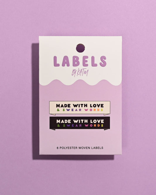 Made With Love & Swear Words Woven Labels | Case of 6 units