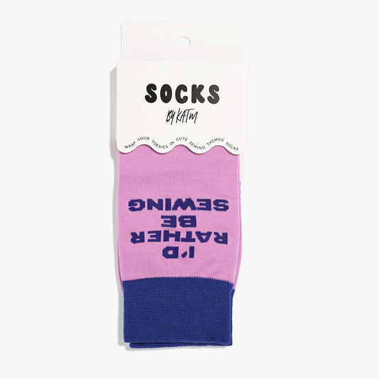 I'd Rather Be Sewing Socks (Purple/Blue) | 1 Pair